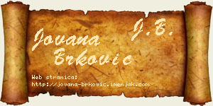 Jovana Brković vizit kartica
